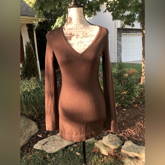 Cardigan Long à Manches Longues Et Capuche BCBG Max Azria - Marron Cognac - Taille L - Neuf Avec étiquettes